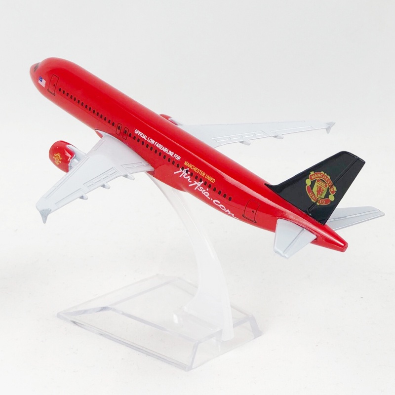 Miniatur Die Cast Airbus Manchester United A320 Bahan Metal Ukuran 16cm