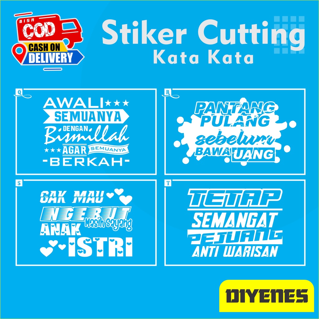 Jual Sticker Cutting Kata Kata Sticker Cutting Variasi Mobil Truck