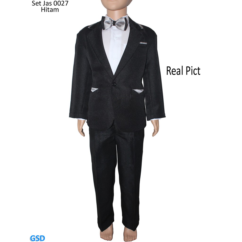 Set Jas Anak 0027 hitam/setelan jas anak/set jas hitam/jas tuxedo anak/set rompi anak/jual rompi