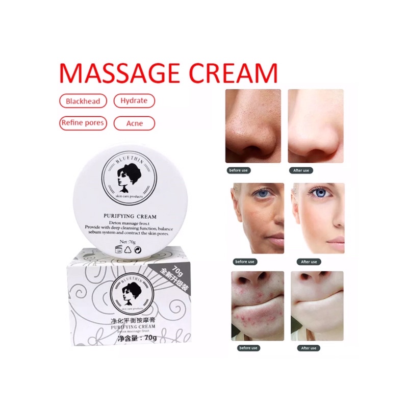 CREAM DETOX 70gr PURIFYING CREAM FACE MASSAGE WHITENING SKIN CARE