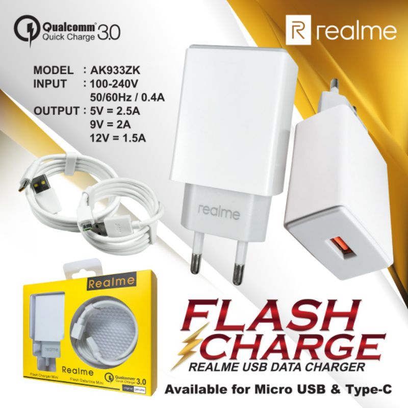 CHARGER REALME QUALCOM 4.0 ORIGINAL GT - MICRO USB