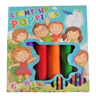 [ ABJ ] Mainan Anak Light Up Pop Pipes LED / Fidget Pop Tubes Sensory Toys / Mainan Kreasi Selang Pipa Anak / Mainan Kreativitas Anak