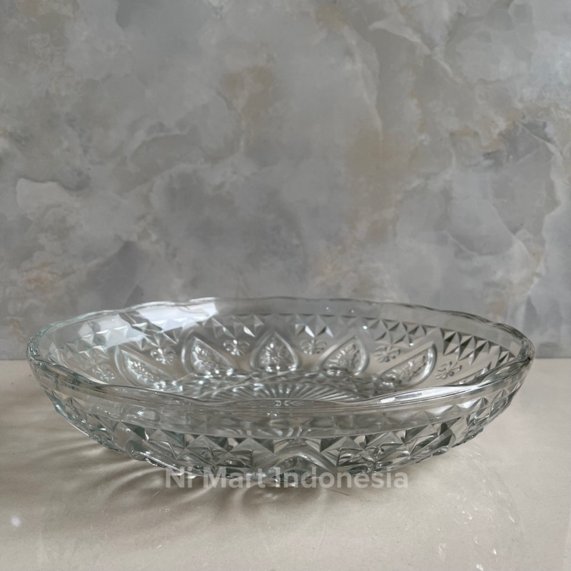 Piring Buah RB-3000 Piring Ceper 30cm Besar Kaca Berkualitas Wadah Makanan Saji Sayur Kedaung Elegan
