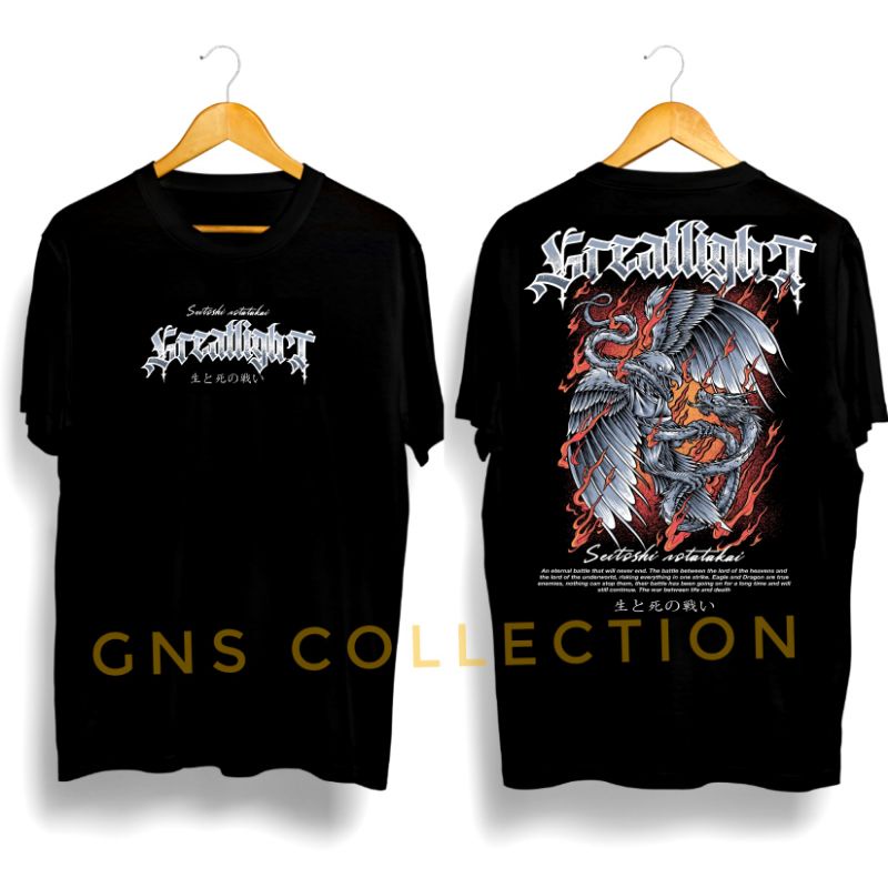 kaos pria/JAPANESE MONOCHROME ELANG NAGA GREATLIGHT ORIGINAL/kaos distro