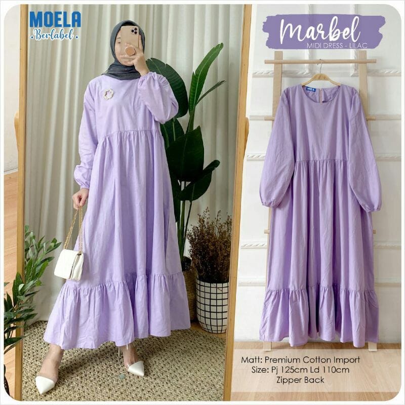 JF Marbel Midi Dress / Midi Dress Jumbo Terlaris Model Terbaru