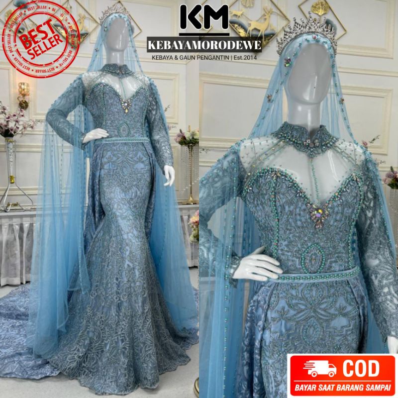 Gaun Pengantin Full Payet / Kebaya Pengantin Full Payet Berekor