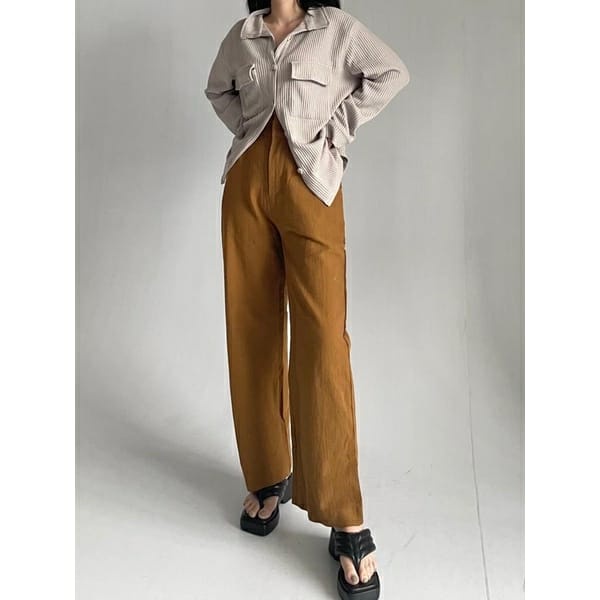 Kulot Linen Import Highwaist -Melysa - Cullote Pants | Wide Leg Cullotes | Celana Kulot Wanita