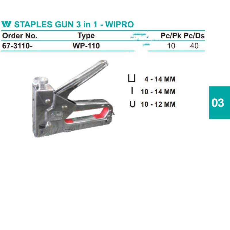 

Staples Gun 3in 1 WIPRO WP110
