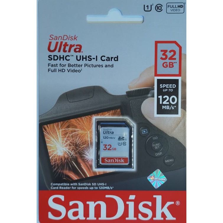 SanDisk Ultra SDHC / SD Card 32Gb 120MBps Class 10 - DUN4