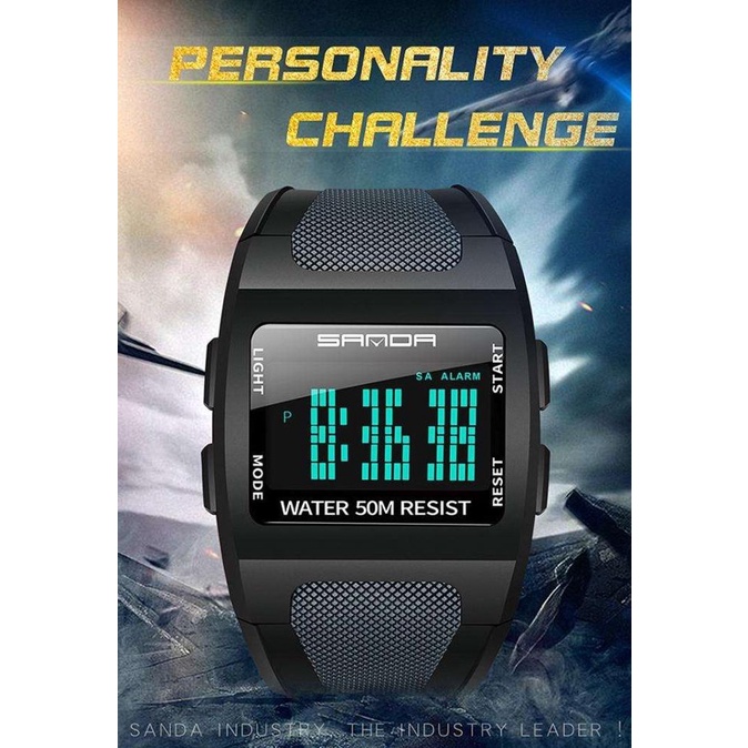 SANDA Jam Tangan Pria LED Anti Air Jam Tangan Pria Anti Air Mewah Termurah