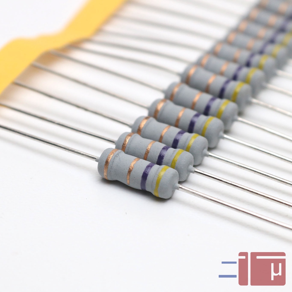 x10 Resistor 4R7 4.7 Ohm 1W Metal Oxide 5% Taiwan Kaki Tembaga