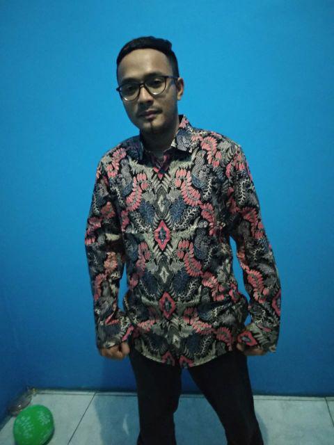 Odza Kemeja Batik Pria Modern Lengan Panjang Casual Modis Slim Fit Trendy Masa Kini Lbl 18