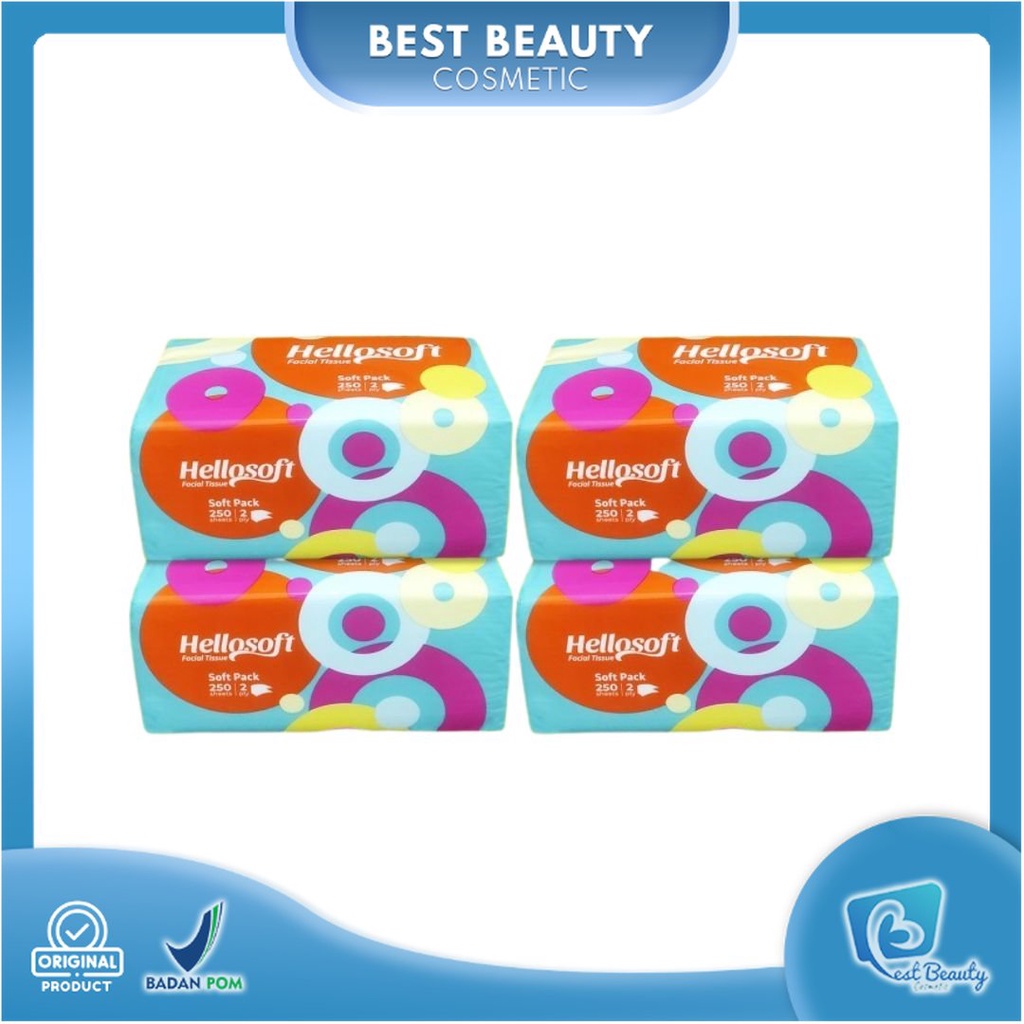 ★ BB ★  Hellosoft Facial Tissue | Tisu Wajah Hellosoft Soft Pack Facial 250 Lembar Tissue Muka Halus