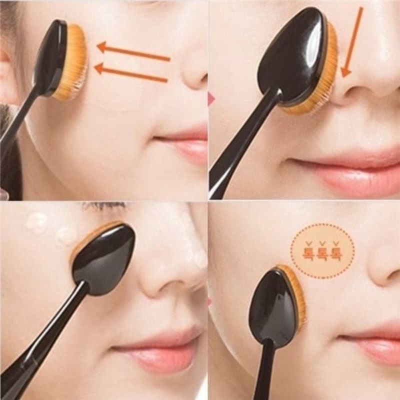 Oval Brush Foundation/Oval Make Up Brush Kuas Oval Foundation Kuas Make Up Oval Gagang