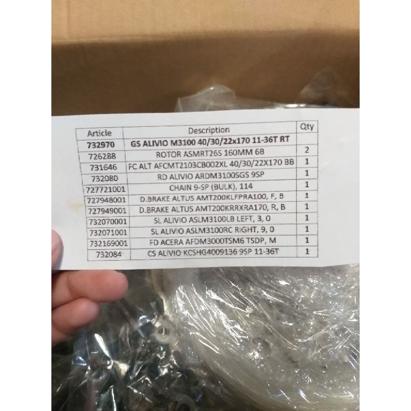 Groupset Shimano Alivio 9speed M3100 40/30/22x170 11-36T Free ongkir P.Jawa