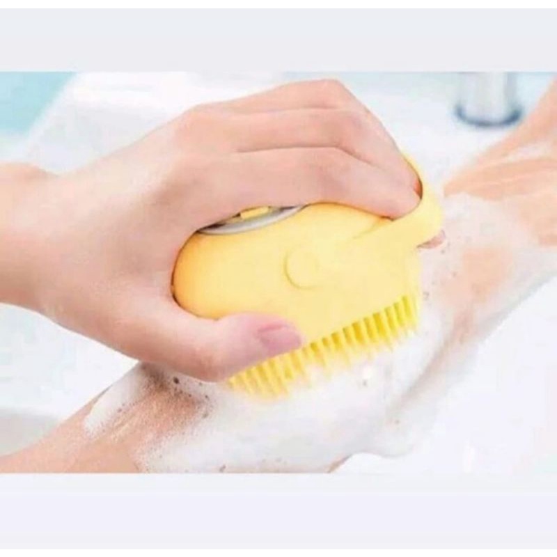 SPON SIKAT MANDI SILIKON DISPENSER BATH BRUSH MASSAGE BRUSH