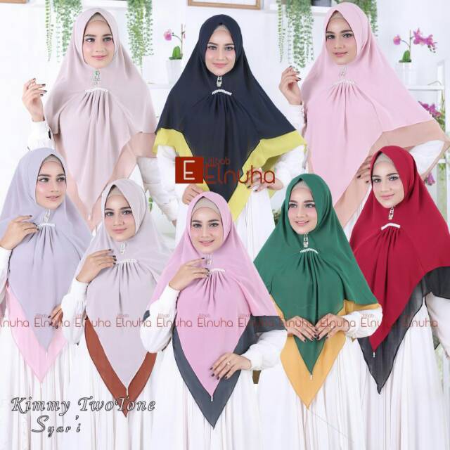 Khimar Kimmy Two tone by jilbab elnuha