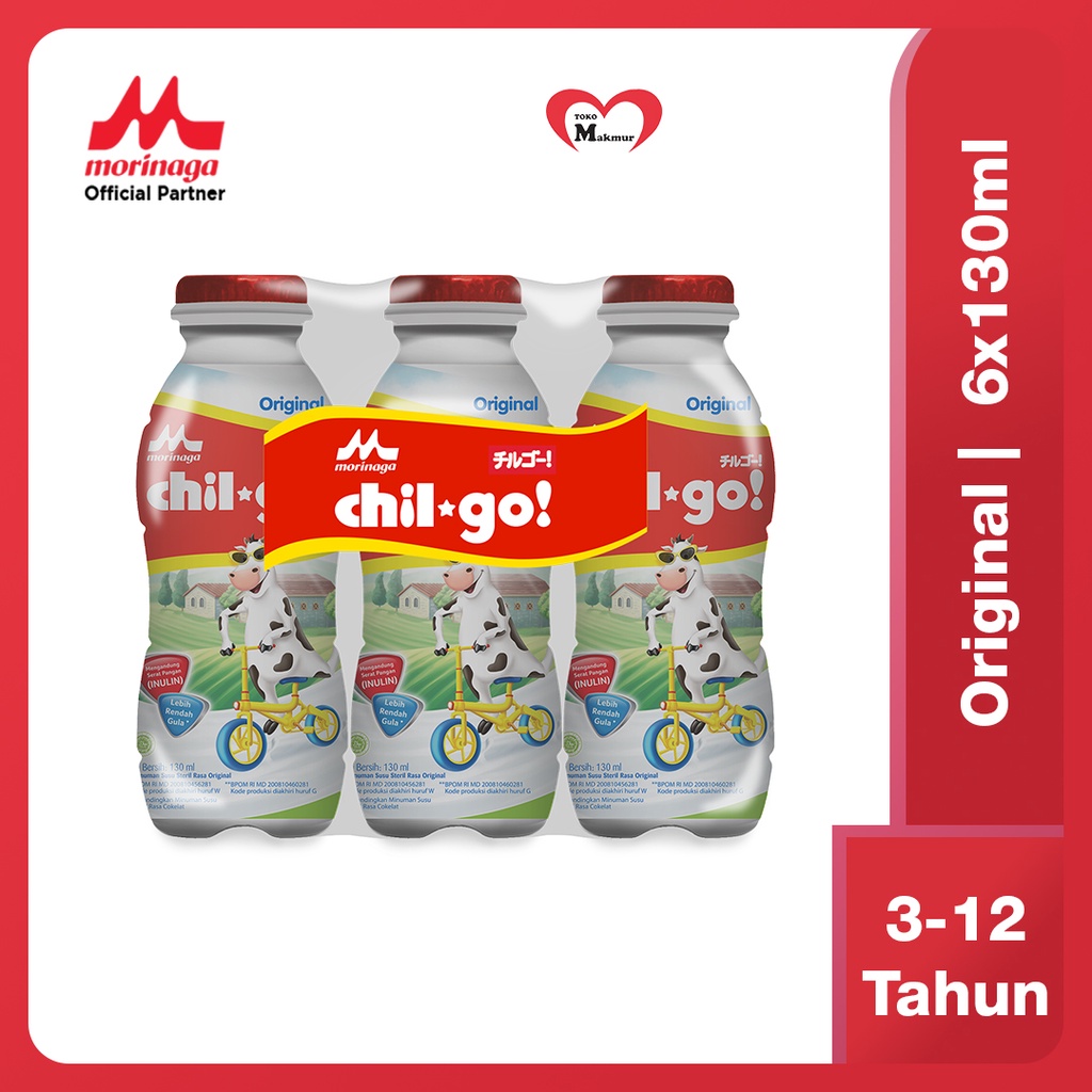 Chil Go Cair Vanila / Coklat / Strawberry / Melon / Original / Pisang 6×130Ml (Khusus Gojek Surabaya) / Toko Makmur Online