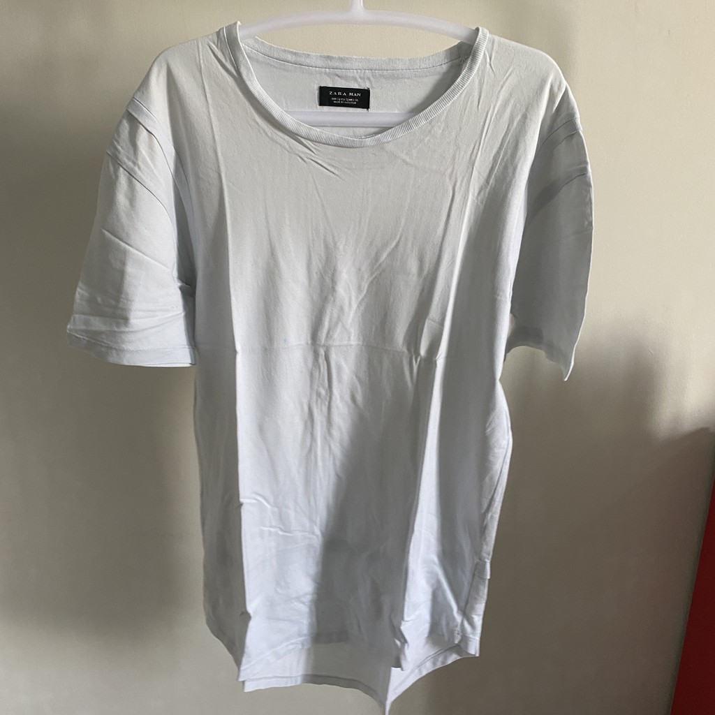 Zara Man Long T-shirt Kaos Panjang Baby Blue
