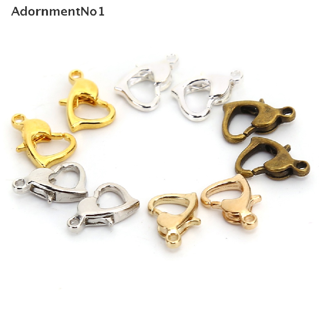 (AdornmentNo1) 20pcs Kait Lobster Bentuk Hati Untuk Membuat Perhiasan DIY