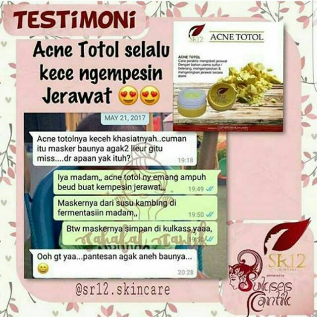 Acne Totol Sr12 Obat Jerawat Batu Pengempes Jerawat Alami Obat