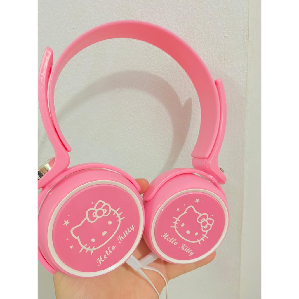 HEADPHONE  HELLOKITTY PINK / FULL PINK / SUPER BASS/ HEADSET KARAKTER / Motif LUCU /limited ERMURAH