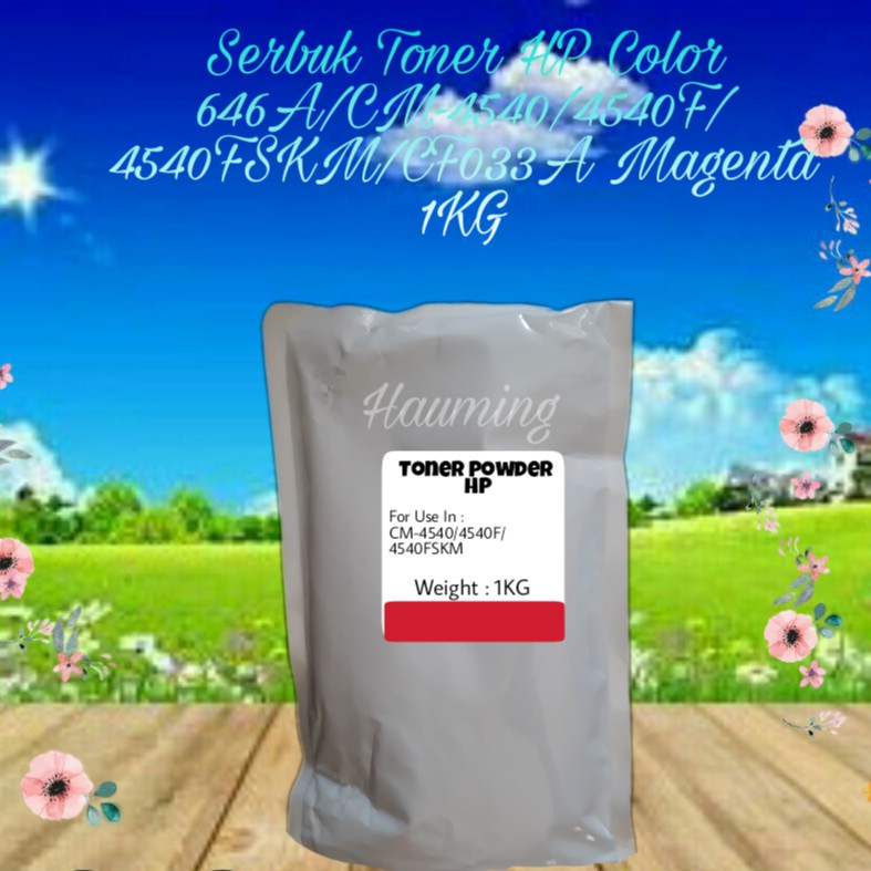 Serbuk Toner Powder Color HP 646A CM4540 CM4540f CM4540FSKM CM-4540 4540f CF033A Magenta 1kg