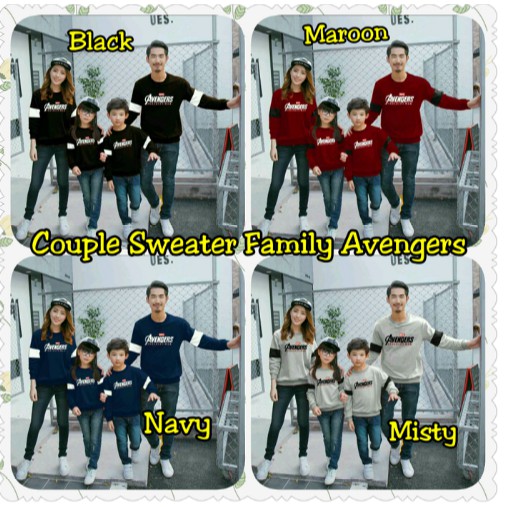 SWEATER COUPLE FAMILY AVENGERS / BAJU KELUARGA KAOS COUPLE FAMILY SWEATER KELUARGA SETELAN FAMILY GR
