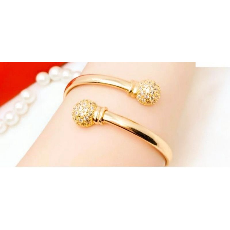 Gelang bangle wanita model bola berlapis emas