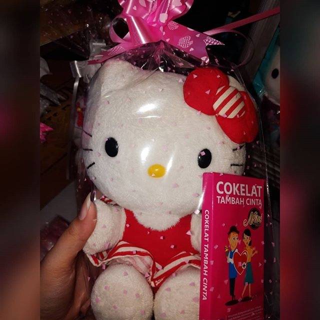 

Paket parcel Boneka Hellokitty plus coklat