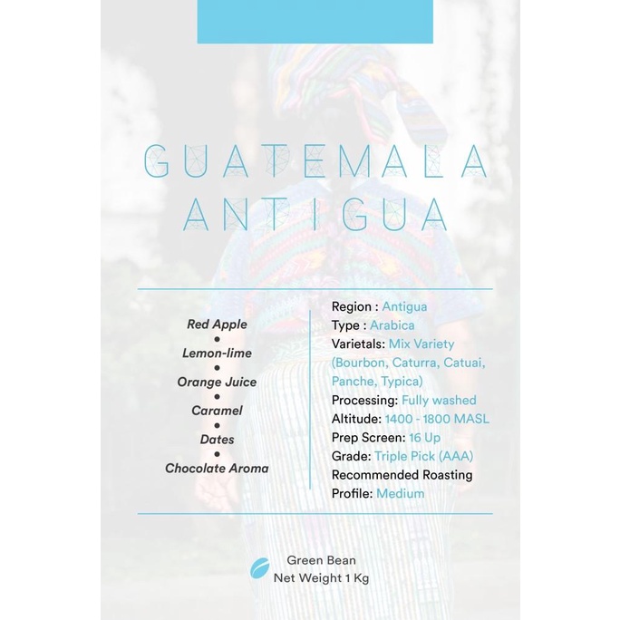 

Green Bean Arabica Guatemala Antigua 1Kg | Biji Kopi Mentah