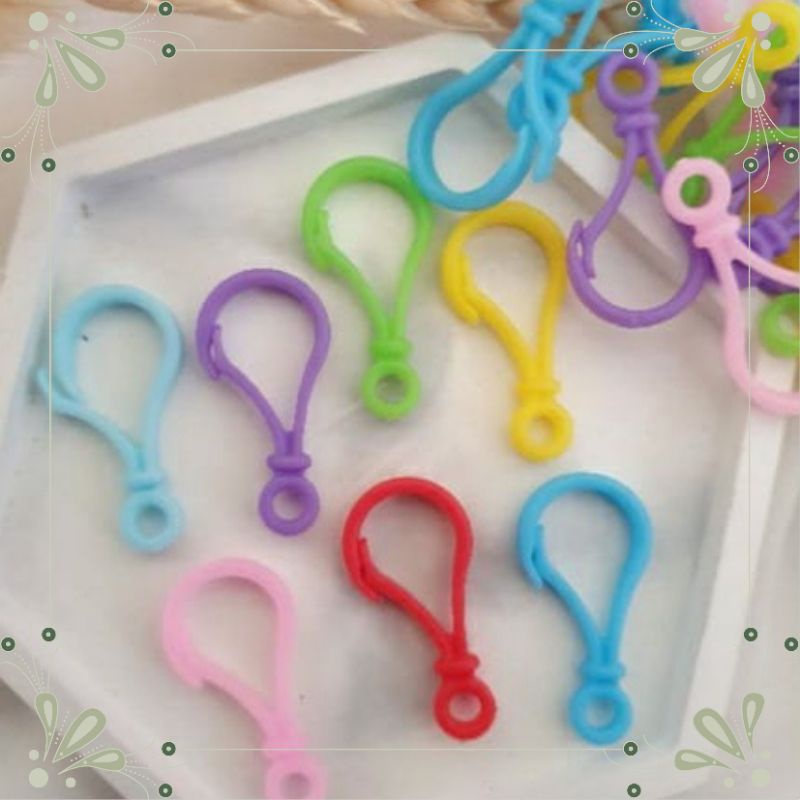 Kokot Udang Ring Plastik Keychain Lobster Clasp Gantungan Kunci Plastik 35mm x 18mm