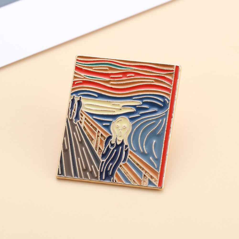 Bros Pin Enamel Desain Lukisan Bunga Matahari Van Gogh Untuk Aksesoris Kerah