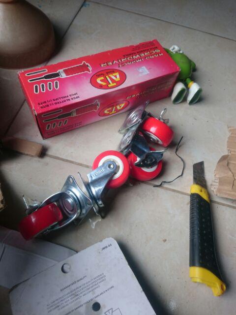 Roda Etalase 2 Hidup + Rem / Roda Trolley / Roda Nylon / Roda Gerobak