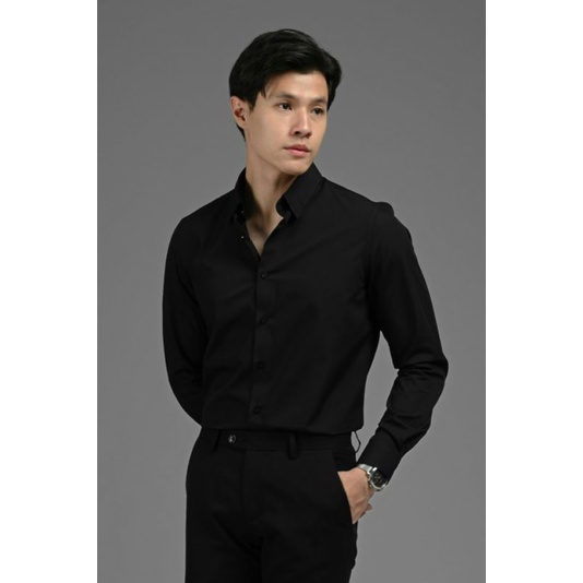 ELGANT BASIC SHIRT CLEAN LOOK BLACK MSAV02 / BY HEYMALE / MALE.ID