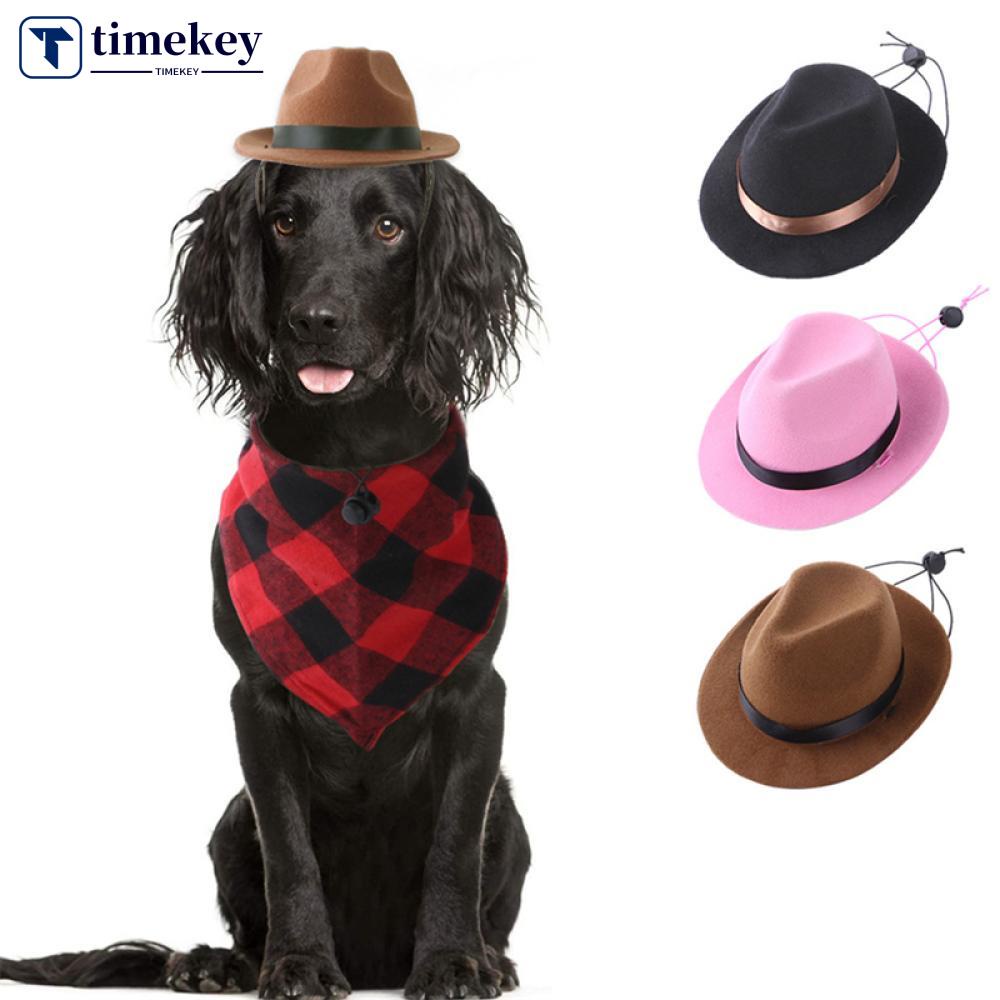 Timekey Topi Koboi Anjing Peliharaan Untuk Properti Fotocosplayhalloweennatal Q1W9