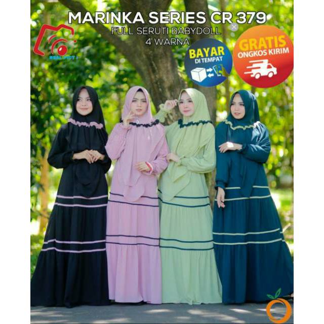GAMIS SYARI POLOS LD 110 XXL GAMIS SERUTY BABYDOLL GAMIS TERBARU SOMARINKA GAMIS PESTA REAL