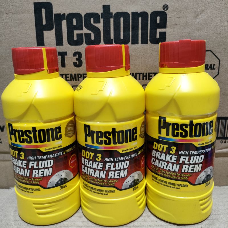 Minyak Rem PRESTONE 300ml DOT 3 Warna Merah Brake Fluid Oli Rem Minyak Rem 300ml Motor / Mobil