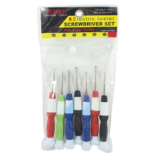 Obeng Set 7 in 1 Beliky 7pcs Screwdriver Plus Minus Star Reparasi Tools