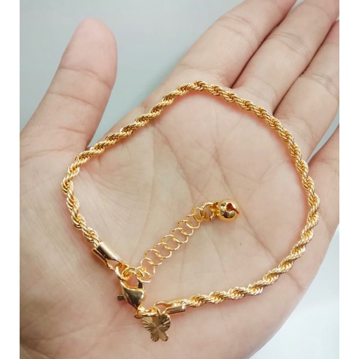 gelang tangan wanita //gelang tambang//perhiasan lapis emas //gelang