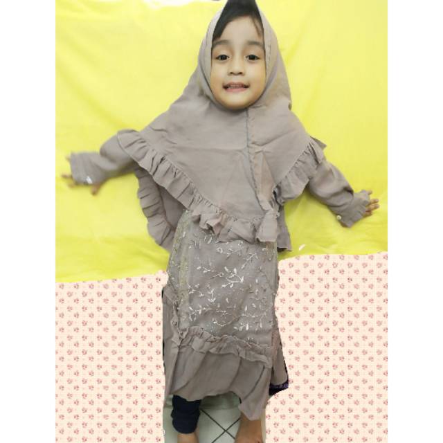 Baju muslim anak 2-5T baju gamis syari anak  dress anak perempuan  islami