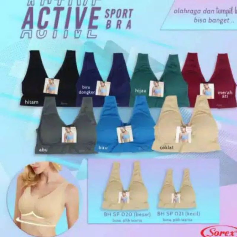 SOREX Sport Bra Stretch SP 021 Busa Tipis Tanpa Kawat Size KECIL