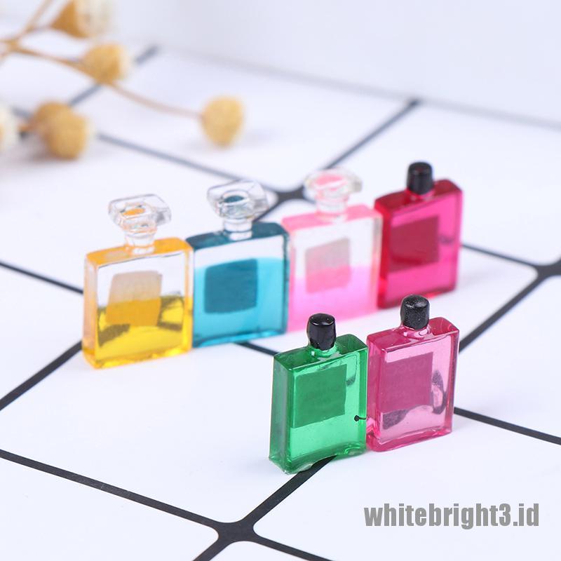 (white3) 6 Botol Parfum Miniatur Skala 1: 12 Untuk Dekorasi Rumah Boneka