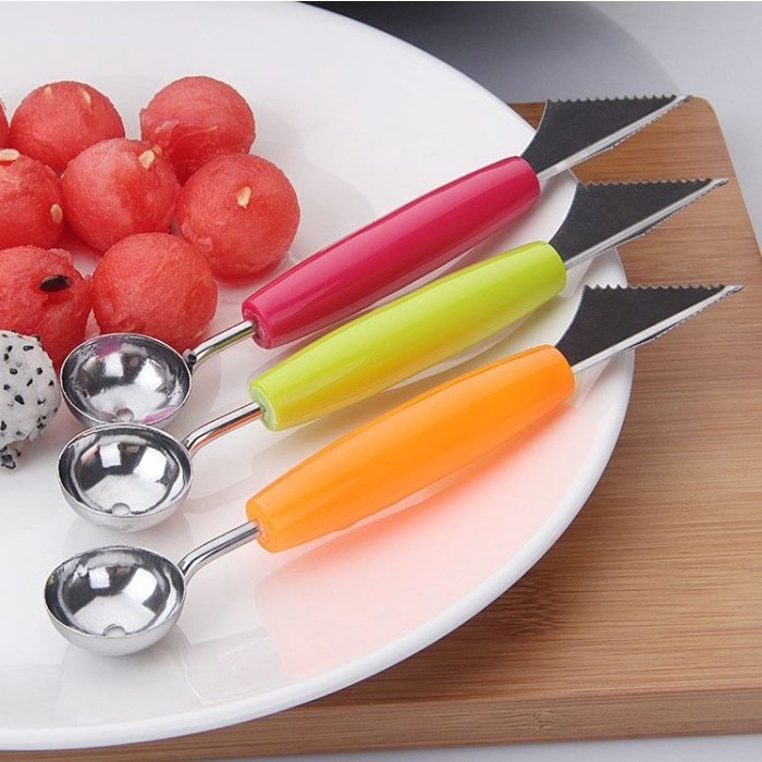 Pisau Buah Ukir Hias Bulat 2 Sisi Fruits Carve Knife Stainless Steel Fruit