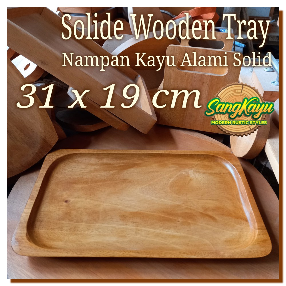 Nampan kayu alami 31x19x2 Natural wooden tray nampan piring saji