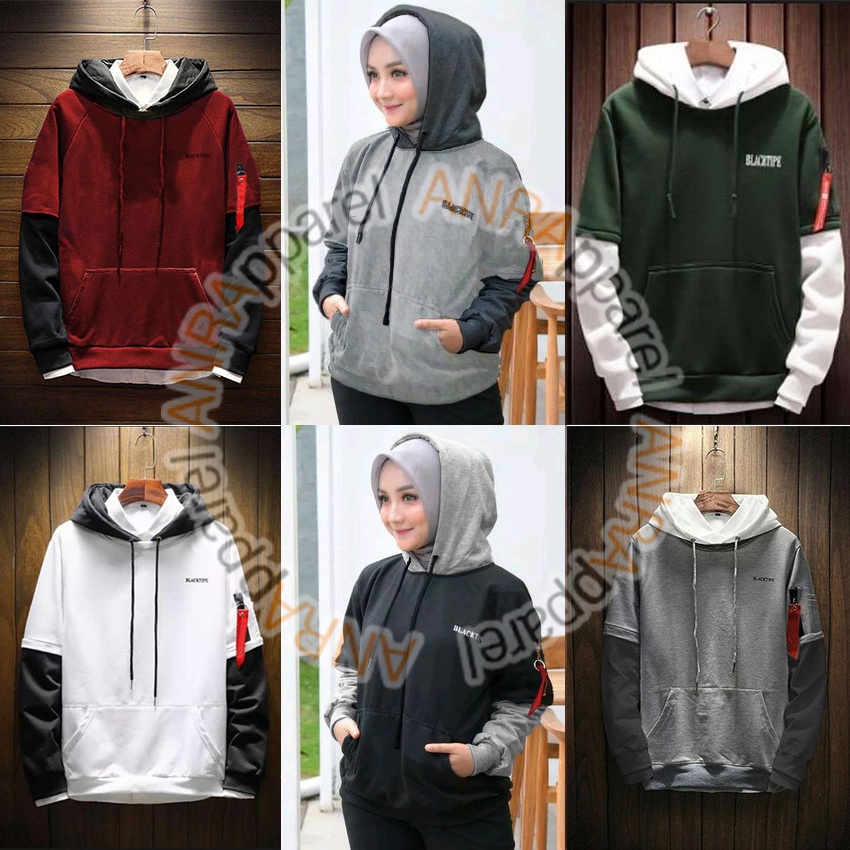 BLACKTIPE Sweater Hoodie Blacktipe Wanita Sweater Fleece Hoodie Reglan Cewek