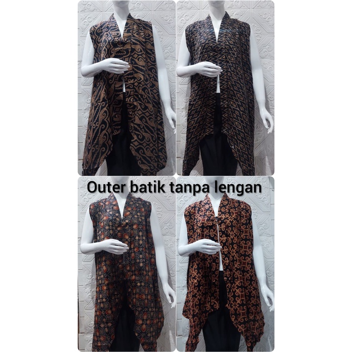 OUTER BATIK TANPA LENGAN UKURAN JUMBO