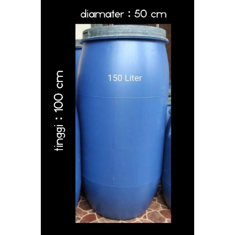 drum plastik   tong tempat sampah ukuran 150 liter  bisa request pakai kran 