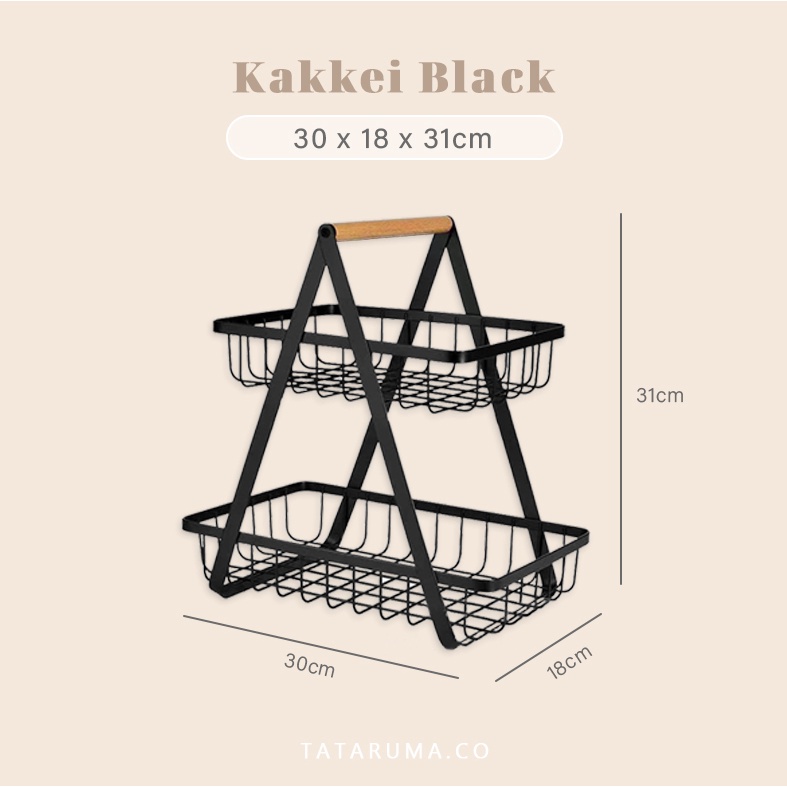 Rak Buah Besi Segitiga Tingkat 2 Serbaguna Rak Keranjang Bawang Buah Dan Sayur