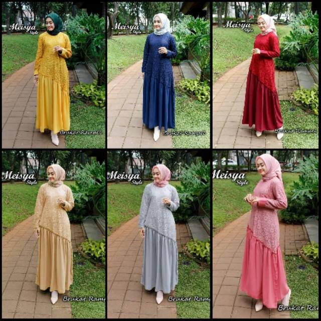 (PROMO)SET SYAR'I BRUKAT JUMBO PRITA MEW MAROON 6 WARNA LAINYA SETELAH HAJI UMROH GAMIS SYARI BRUKAT